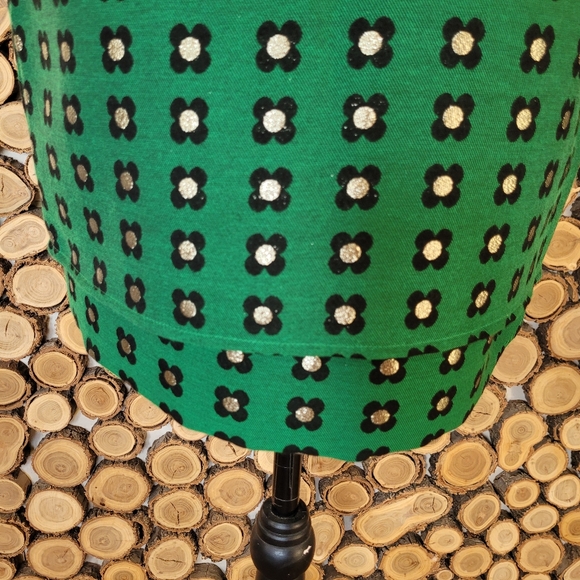 Anthropologie HD in Paris Garden Glimmer Christmas Green Tiered Flower Skirt - Picture 10 of 12